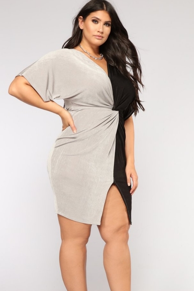 NWT Black Grey Dress US Size Large - Picture 5 of 7